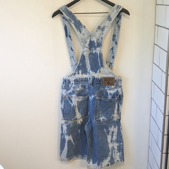 Vintage Girls Union Bay Bleached Denim Short Overalls XL - Picture 3 of 8